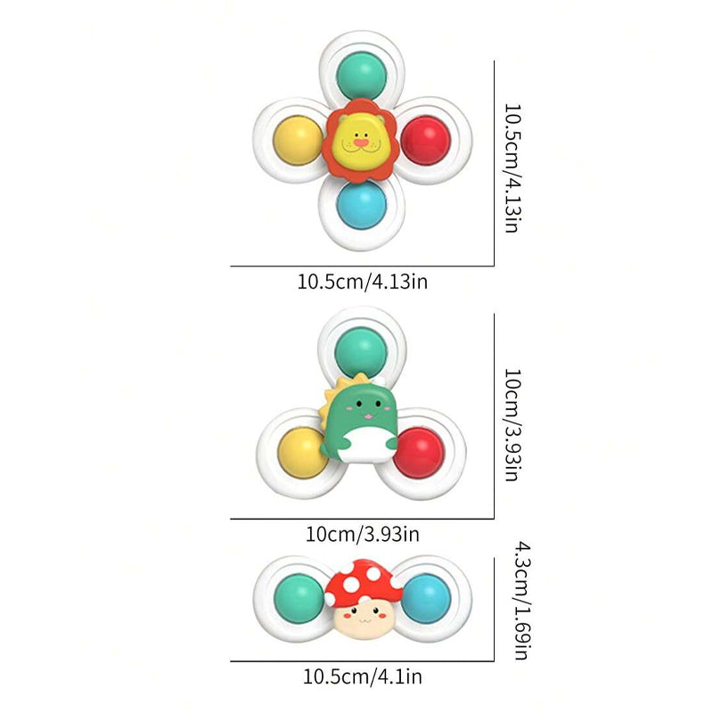 Tecknad snurrande leksak med sugkopp för barn