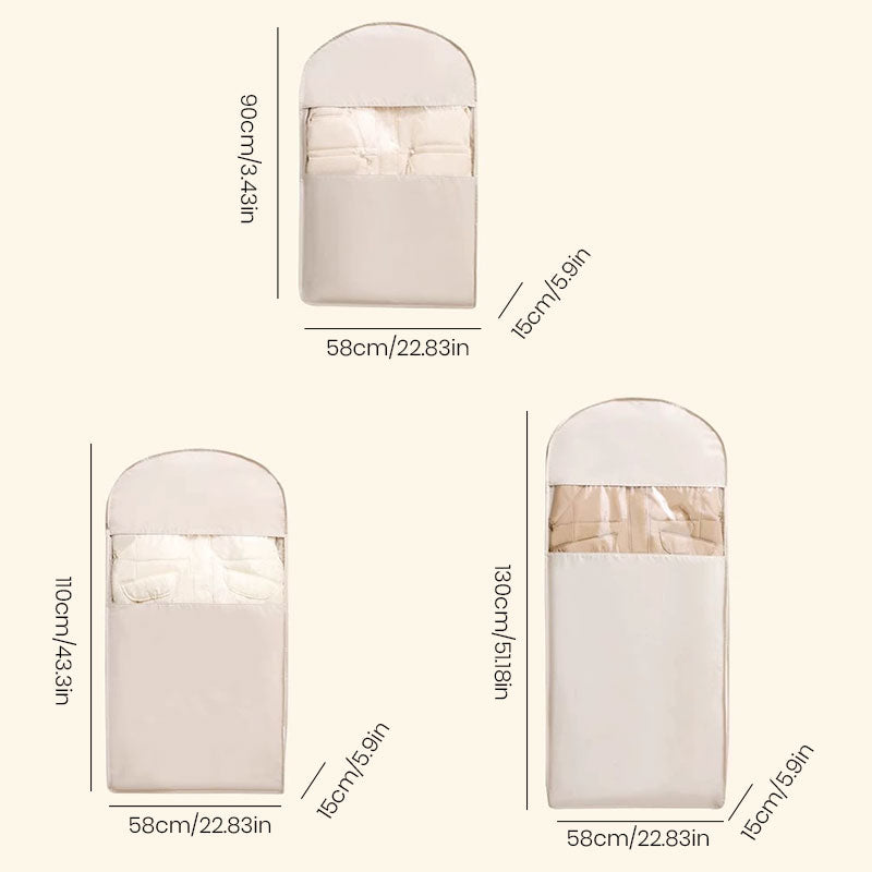 Space Saving Hanging Garment Bag with Self Compression Zipper