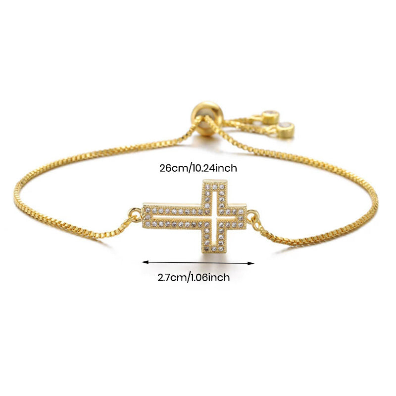 Rhinestone Cross Charm Bracelet