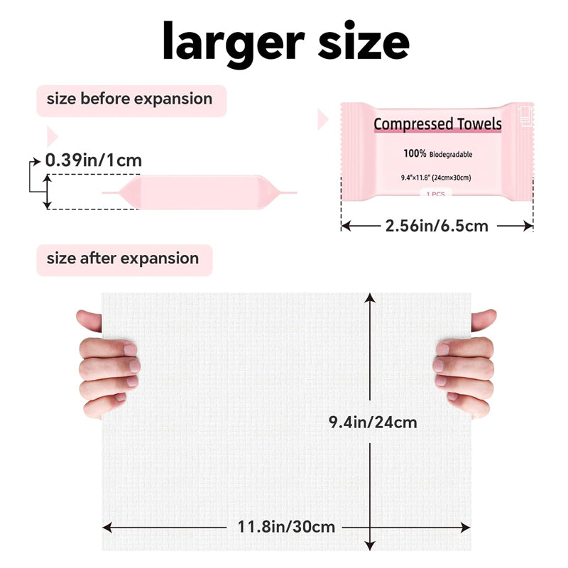 Compressed Travel Towels – Individually Wrapped Disposable Face Towels
