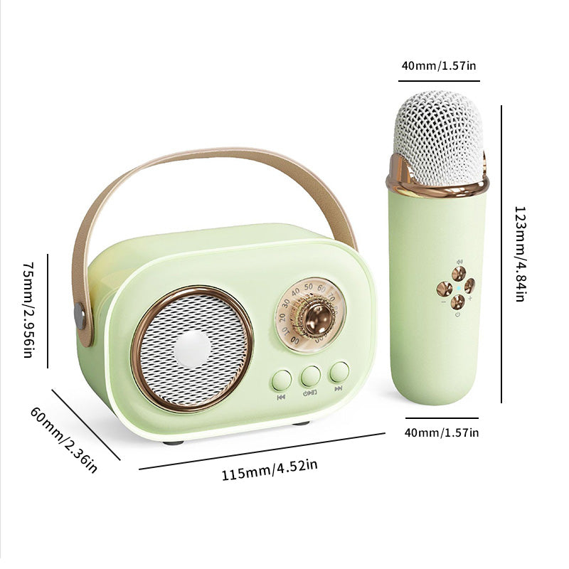 Mini Karaoke-maskin med trådlös mikrofon