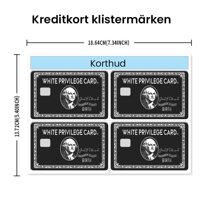 Set med 4 kreditkorthud vinylklistermärken
