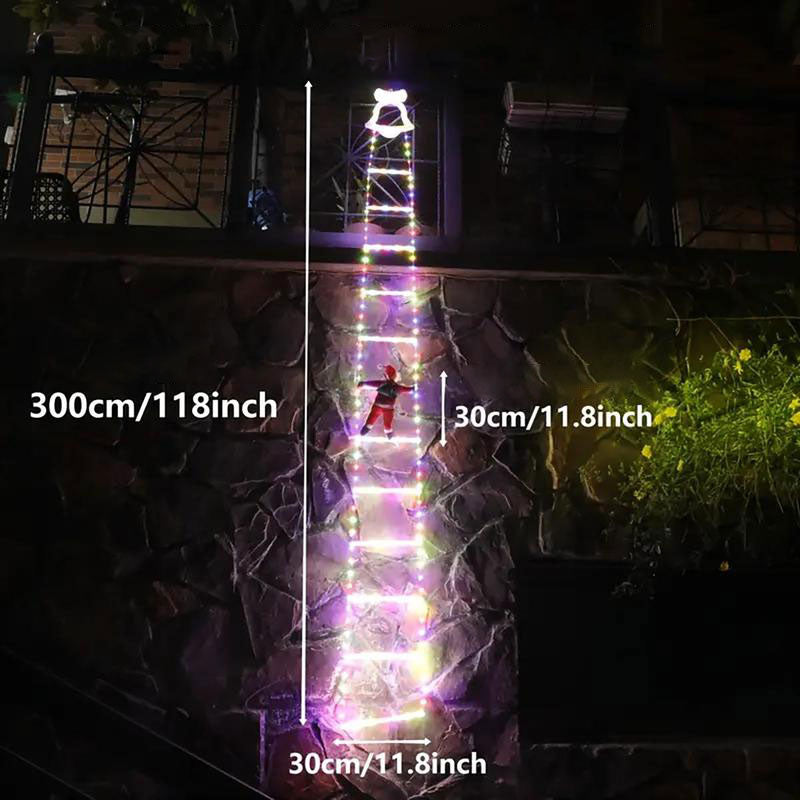 Christmas Santa Climbing Stairs Light