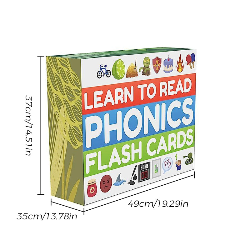 Phonics Flash-kort - Lär dig läsa i 20 steg - Digrafer CVC blandar långa vokalljud