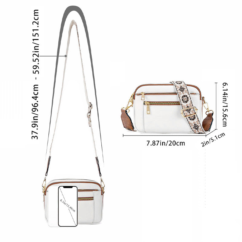 Colorful Straps Crossbody Leather Bags