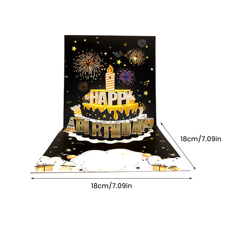 Fireworks Pop Up Cake Light and Music DIY Age Birthday Cards