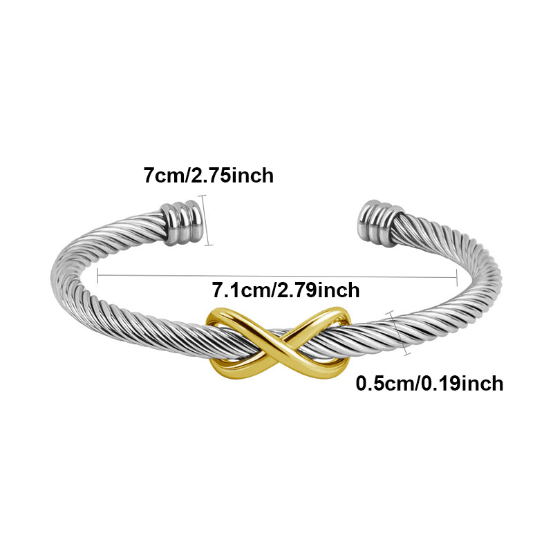 Bracelet Two Tone Twisted Bangle