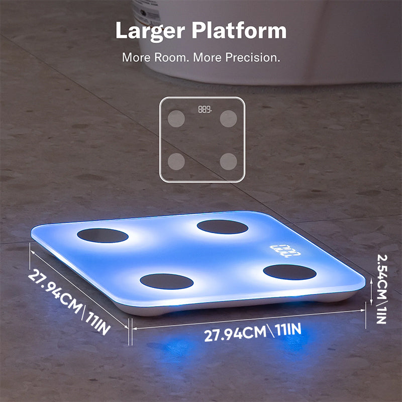 7-Color Glowing Bluetooth Digital Scale for BMI and Body Fat
