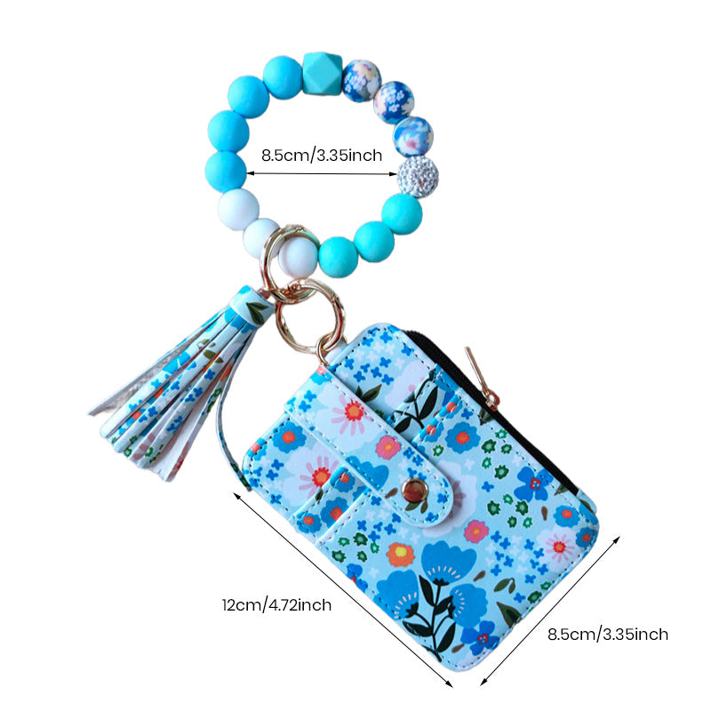 Boho Credit Card Holder Keychain Bracelet