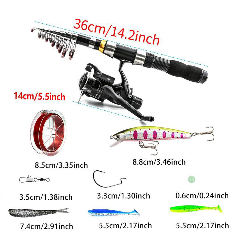 Professional Fishing Rod and Reel Combo Set