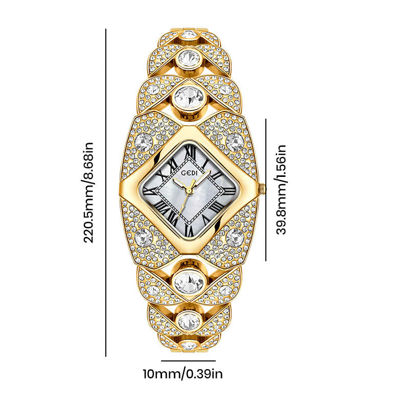 Luxury Full Diamond Bangle Bracelet Watch
