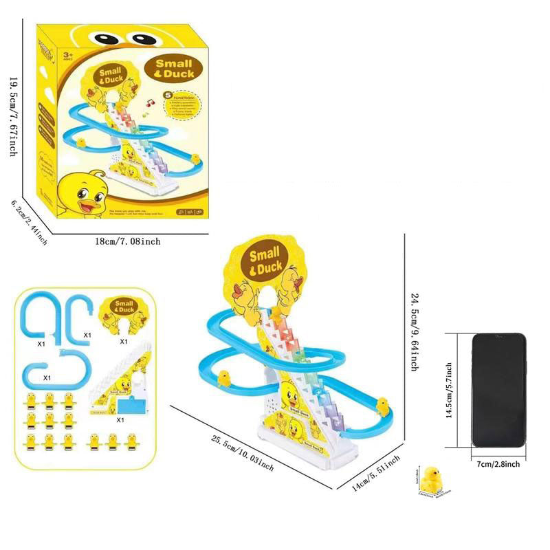 Electric Duck Climbing Race Track Toy – LED Lights & Music Roller Coaster Playset