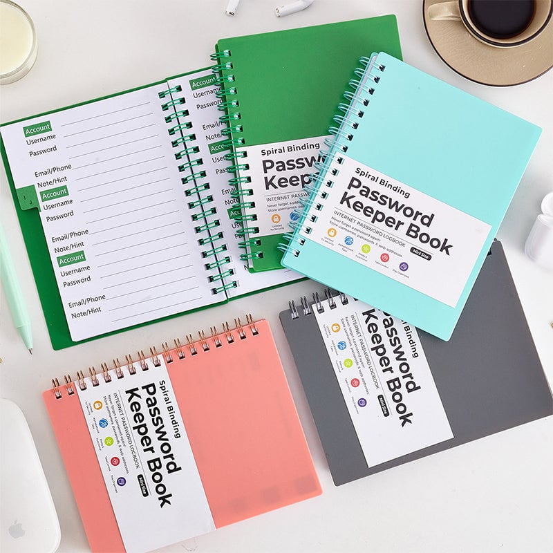 A6 spole lösenordsskyddsbok