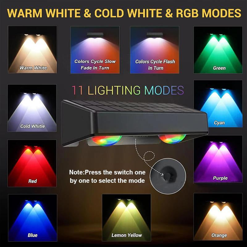 Modern Solar-Powered Waterproof LED Fence Lights