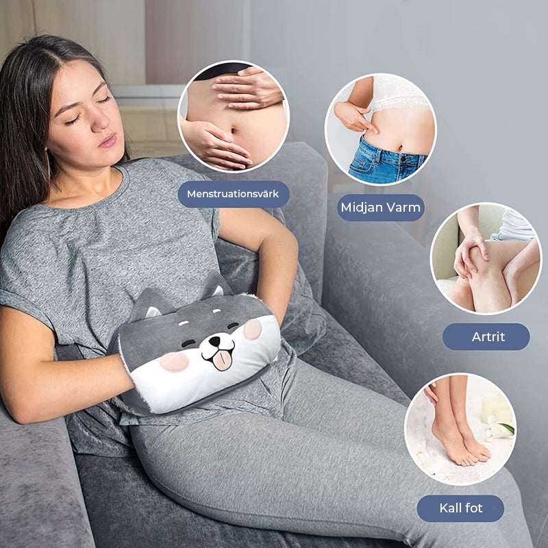 Plysch påfyllningsbart bälte för varmvattenflaskor