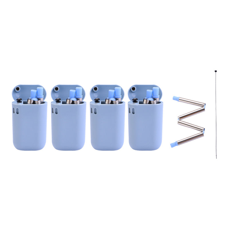 Hopfällbart sugrör i rostfritt stål