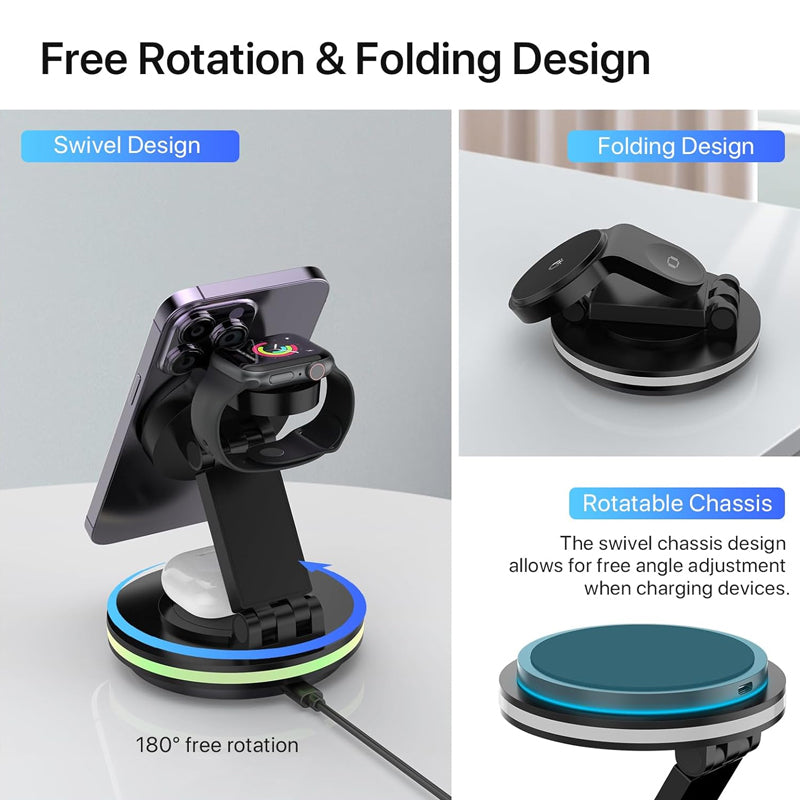 3-in-1 Magnetic Wireless Fast Charger