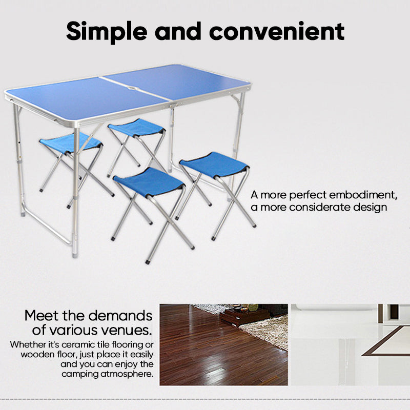 Folding Picnic Table with 4 Stools