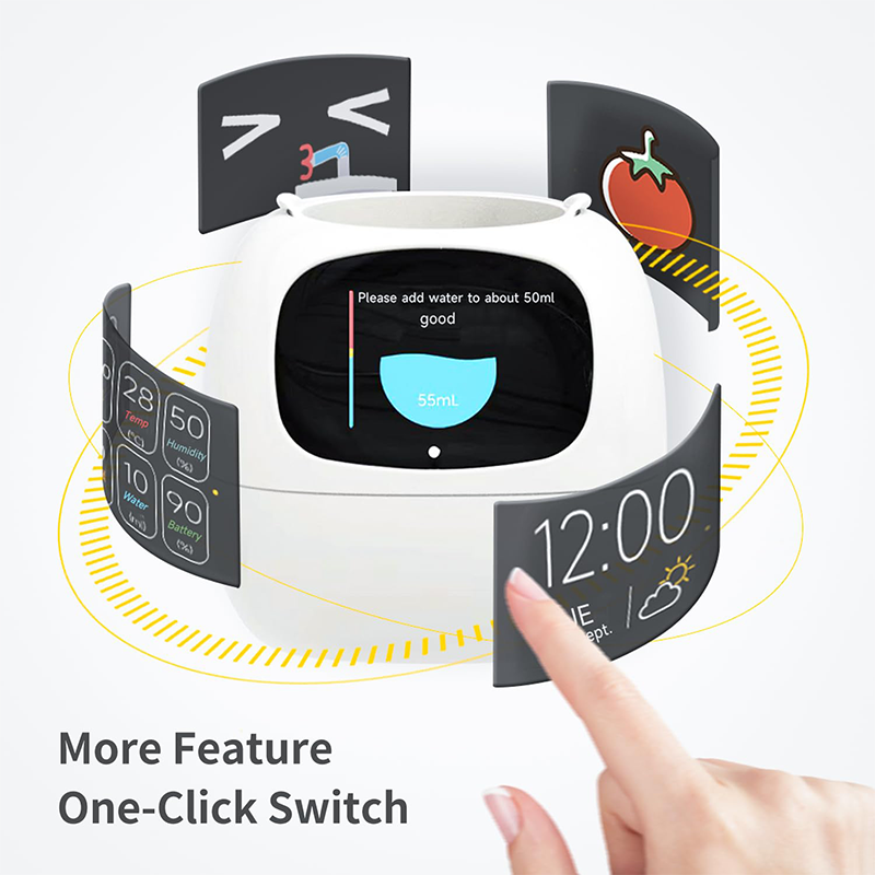 Smart AI Flowerpot with Temperature Display and Animated Expressions