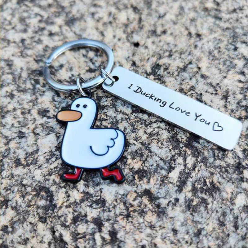 Stainless Steel Duck Keychain
