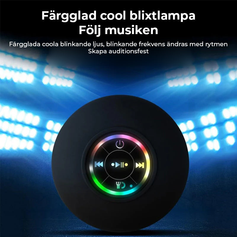 Mini bluetooth duschhögtalare med LED-ljus