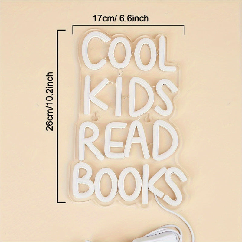 Cool Kids Read Books Neon Sign