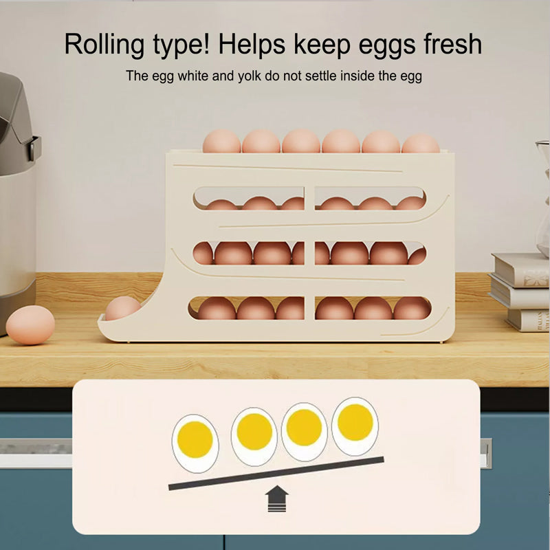 4-Tier Sliding Egg Storage Box