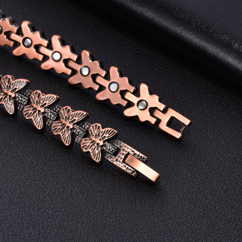Red Copper Magnetic Butterfly Bracelet