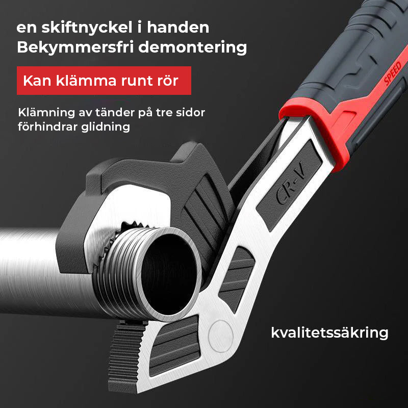 Multifunktionell självlåsande justerbar skiftnyckel