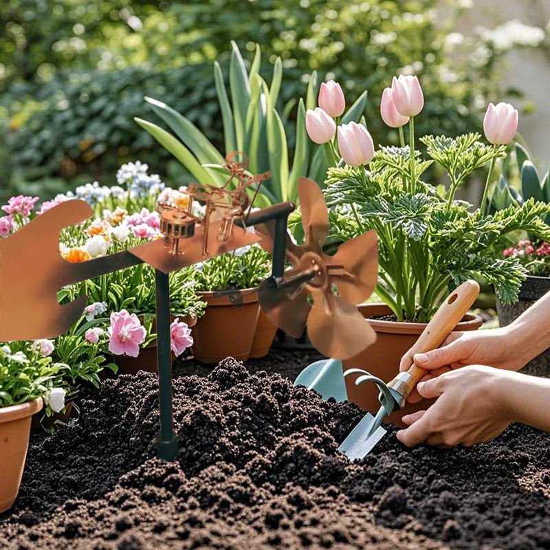 Handmade Metal Drummer Windmill