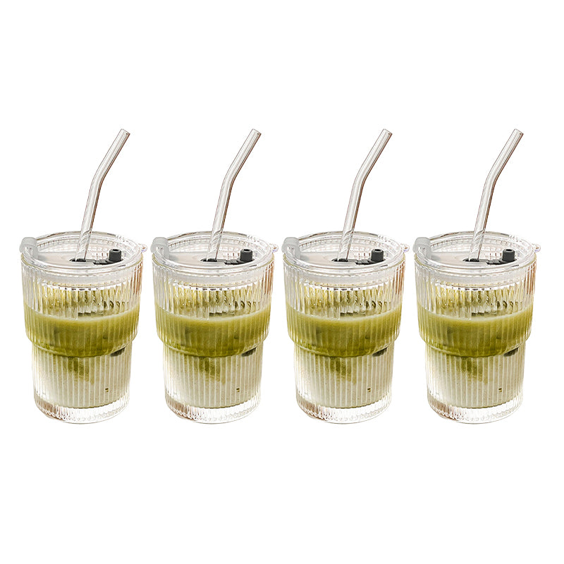 Glass Cup with Straw & Lid