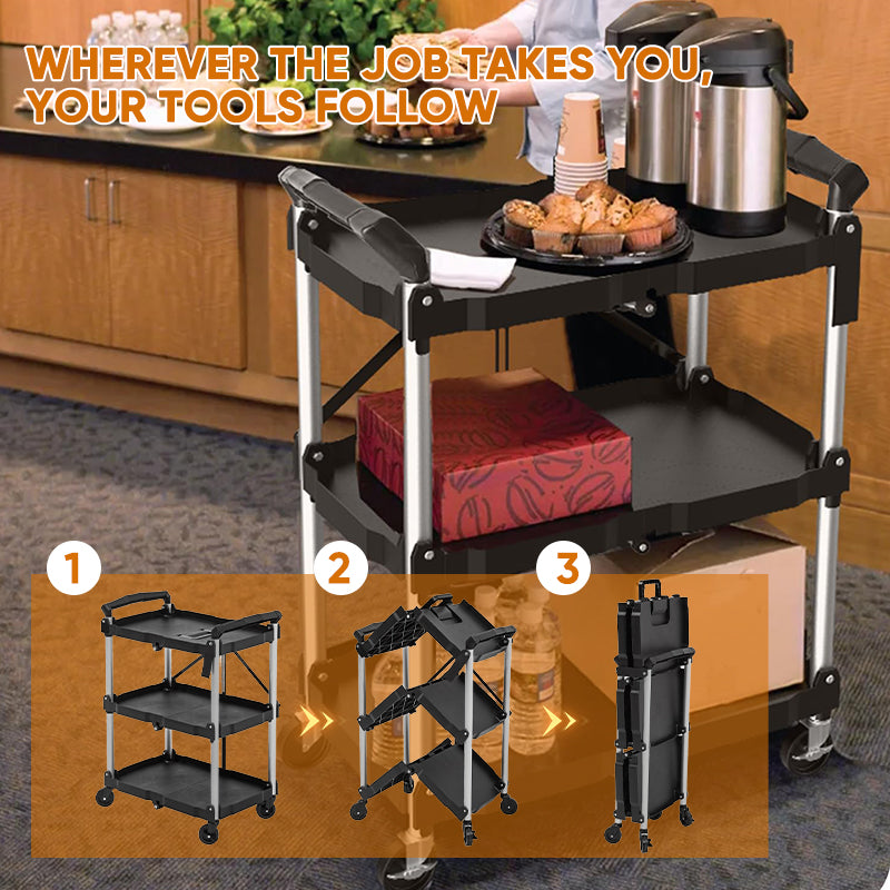 3 Tier Foldable Utility Service Cart