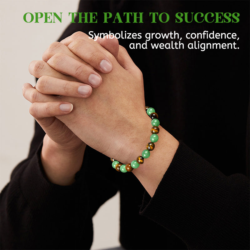 Money Attraction Bracelet with Green Aventurine & Tiger Eye
