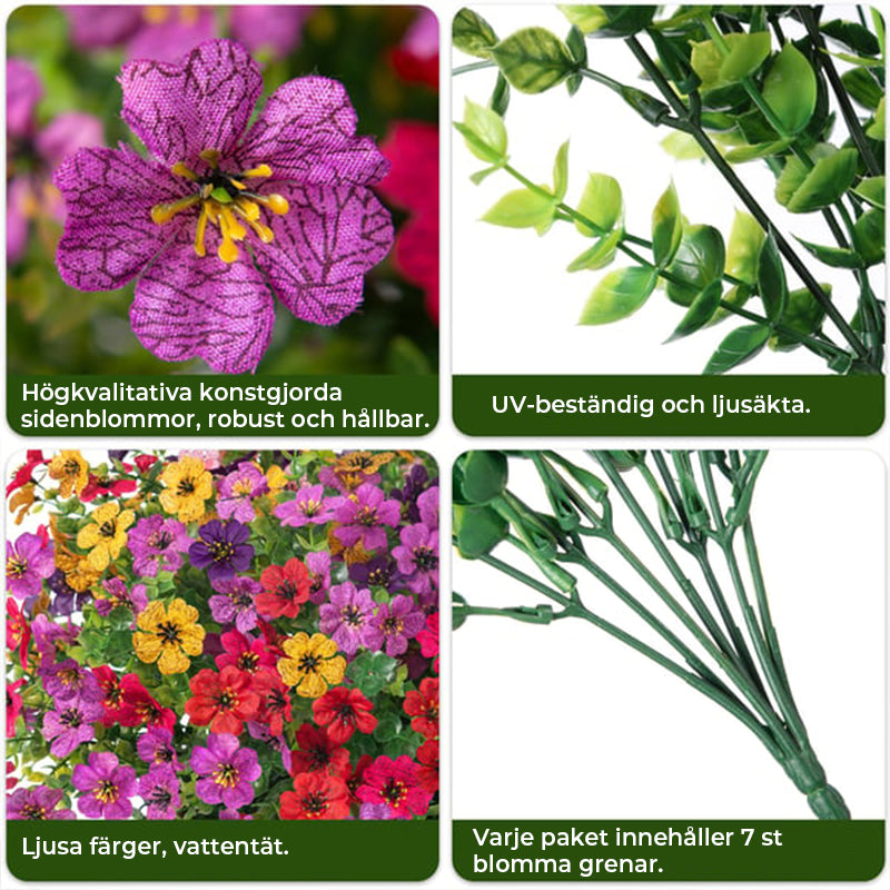 Konstgjorda faux blommor för inomhus- och utomhusdekoration