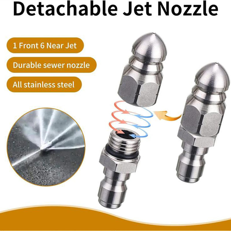 Sewer Jetter Kit for Pressure Washer Jet Drain Cleaner Hose 1/4 Inch NPT