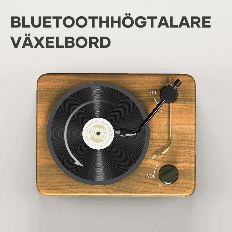 Retro bluetooth högtalare i trä