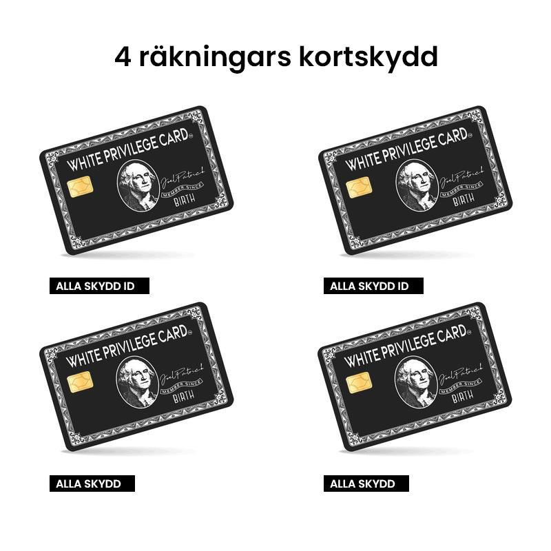 Set med 4 kreditkorthud vinylklistermärken