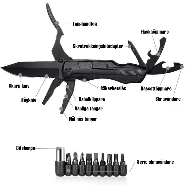 6 i 1 fickknivstång i rostfritt stål