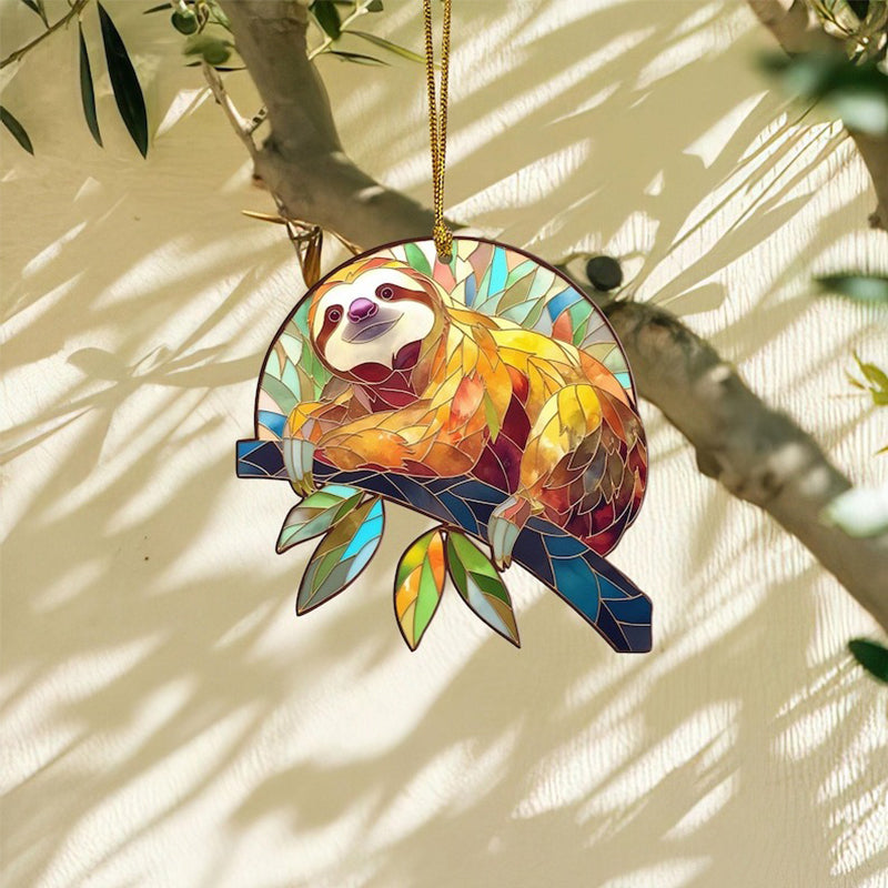 Cute Acrylic Sloth Ornament