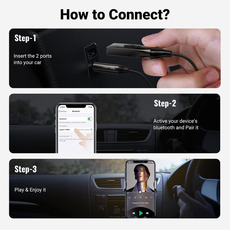 Bluetooth 5.3 Wireless Receiver for Hands-Free Car Audio