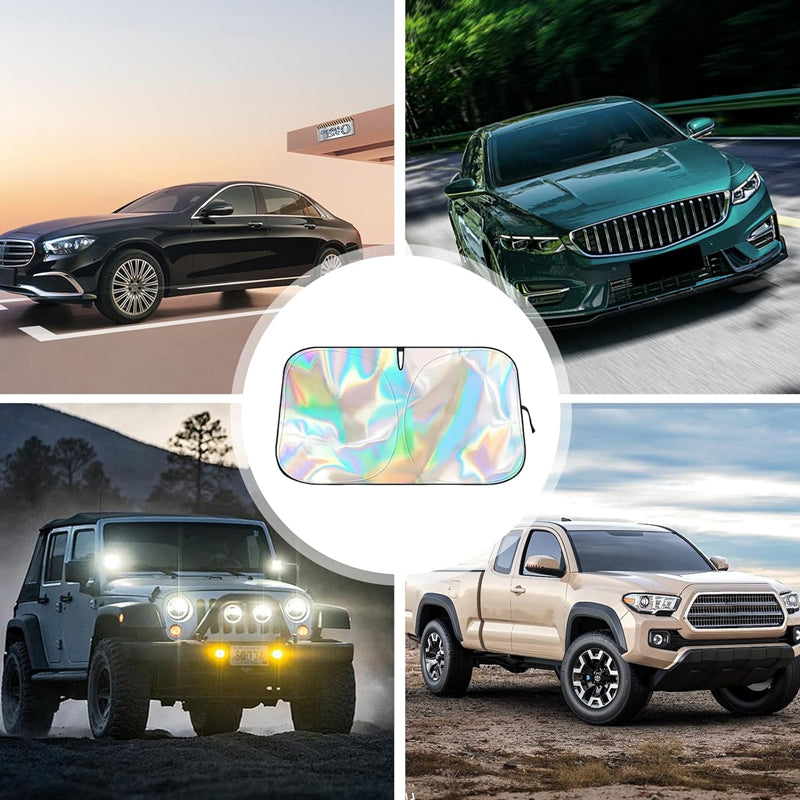 Foldable Reflective Car Windshield Sunshade – Heat Insulation & UV Protection for Front Window