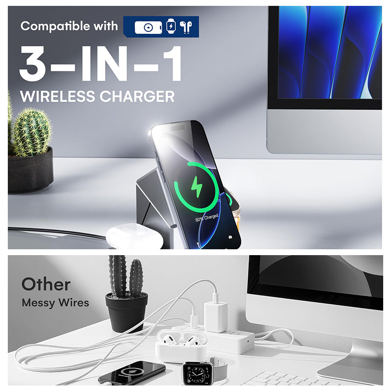 3 in 1 Wireless Charging Station for Apple