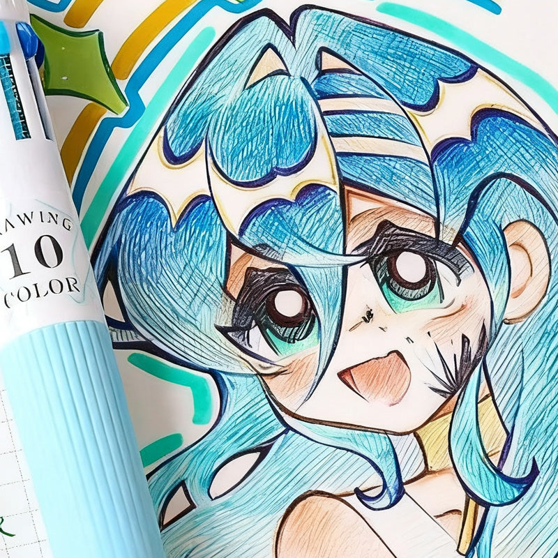 6-Pack Multicolor Pens β 10-in-1 Colored Ballpoint Pen Set