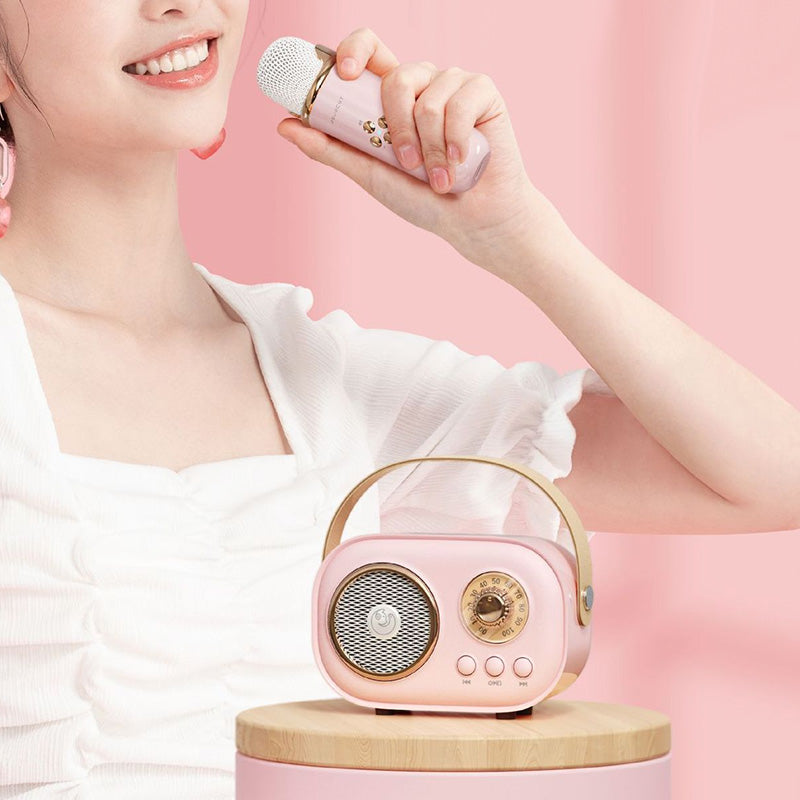 Mini Karaoke-maskin med trådlös mikrofon