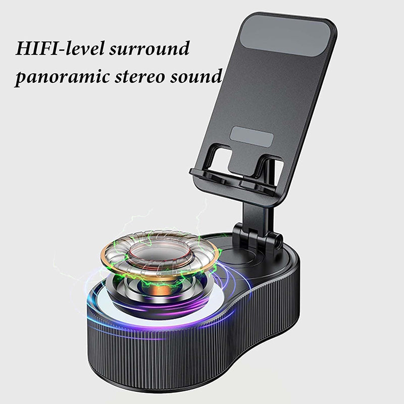 360° Adjustable Phone Stand with Built-in Bluetooth Speaker