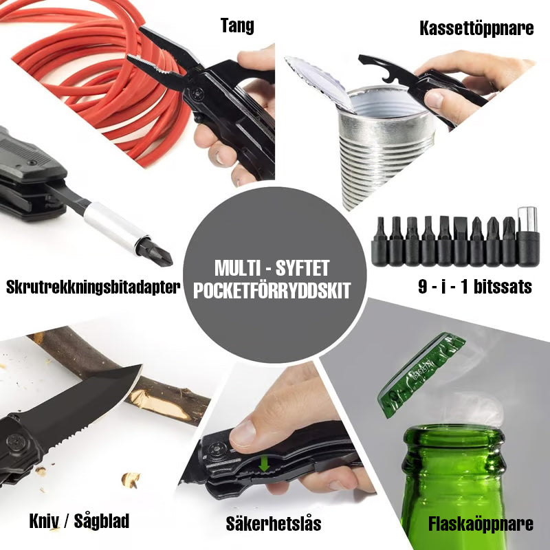 6 i 1 fickknivstång i rostfritt stål