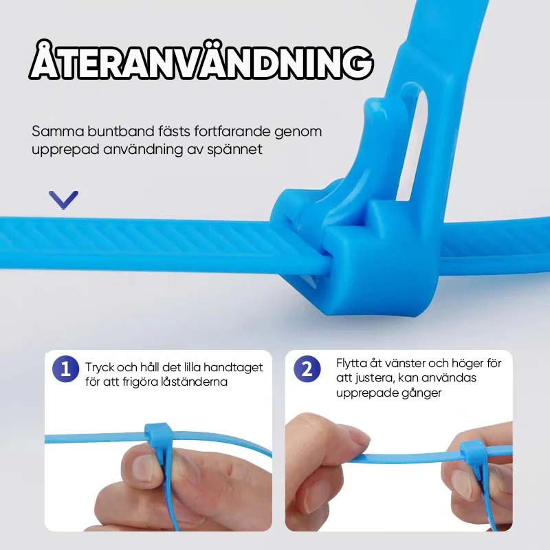 Spänne Självlåsande premium nylonsnöresrem