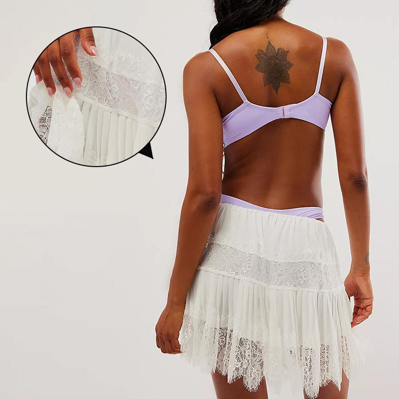 Elegant High-Waist Lace Skirt
