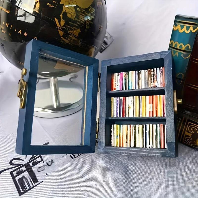 Mini Wooden Book Storage Box
