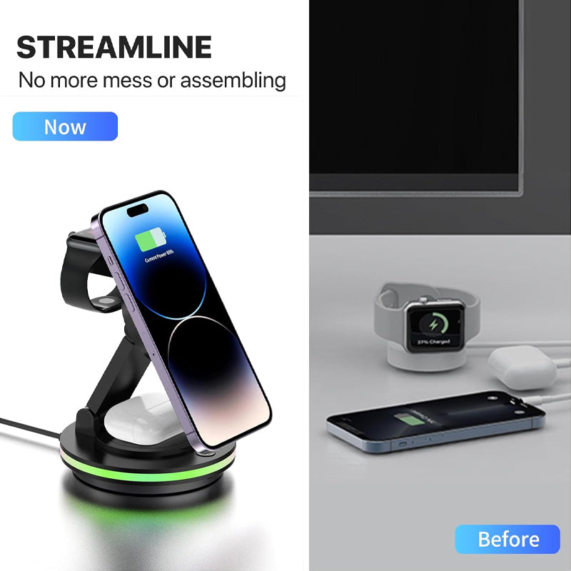 3-in-1 Magnetic Wireless Fast Charger